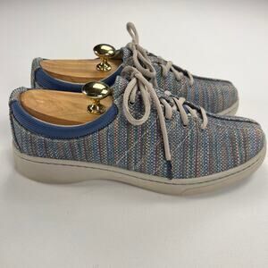 Dansko Brandi Madras Blue Textured Canvas Sneaker Size Euro 39/US 8.5-9